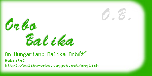 orbo balika business card